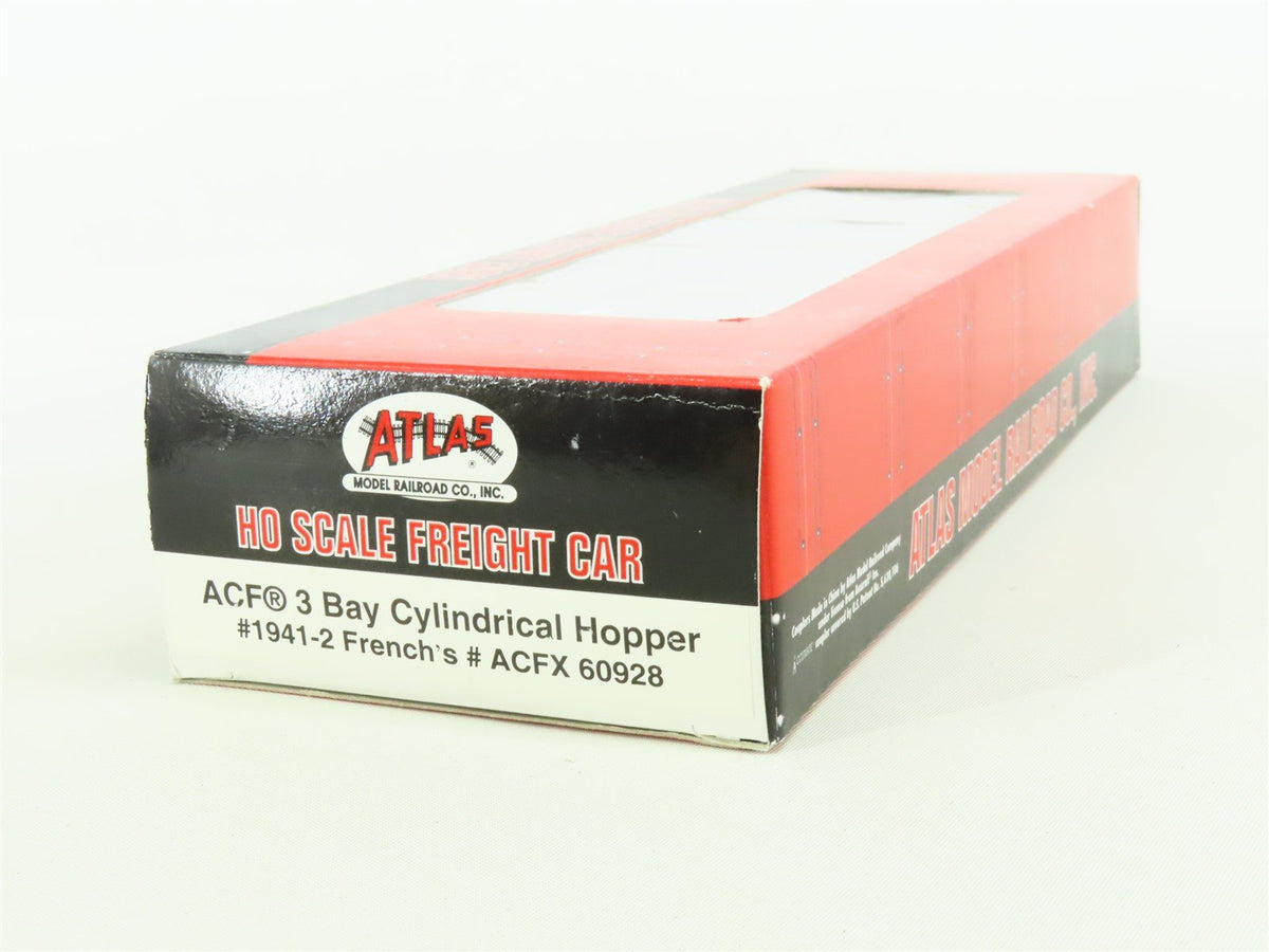 HO Scale Atlas #1941-2 ACFX French&#39;s 3-Bay Cylindrical Covered Hopper #60928