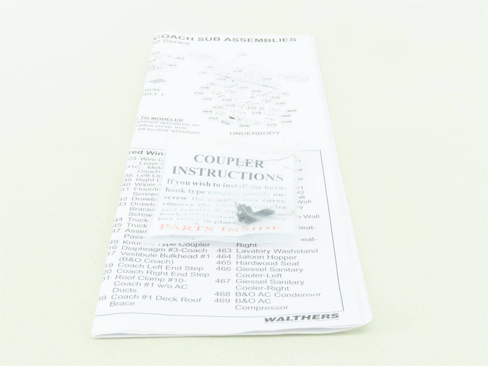 HO Walthers #932-10116 WAB Wabash Heavyweight Paired Window Coach Passenger