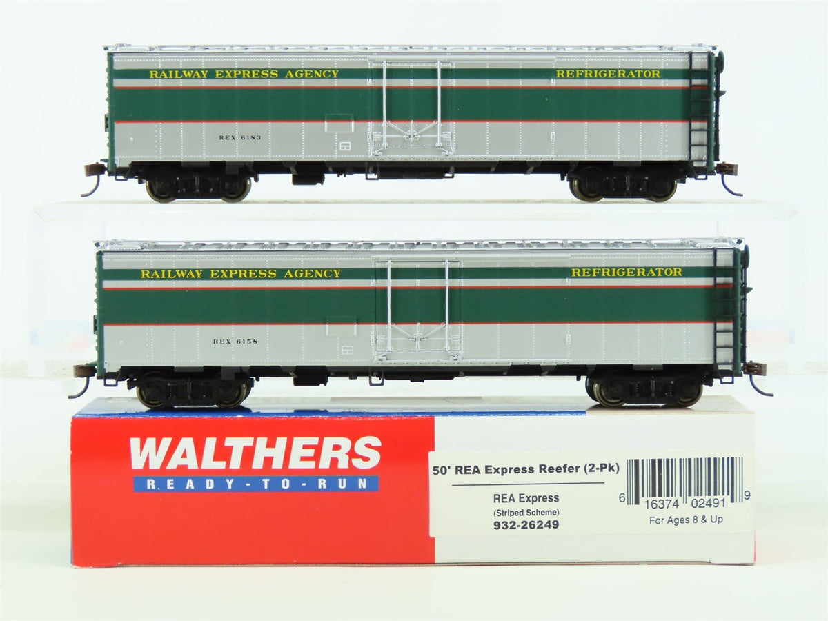 HO Scale Walthers #932-26249 REX REA Express 50&#39; Reefer 2-Pack #6158 &amp; 6183