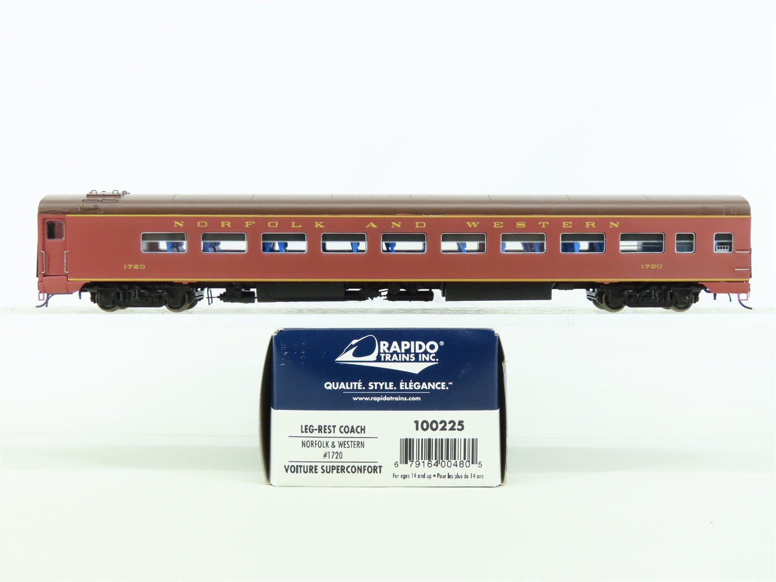 HO Rapido Continental Line #100225 N&W Norfolk & Western Coach Passenger #1720