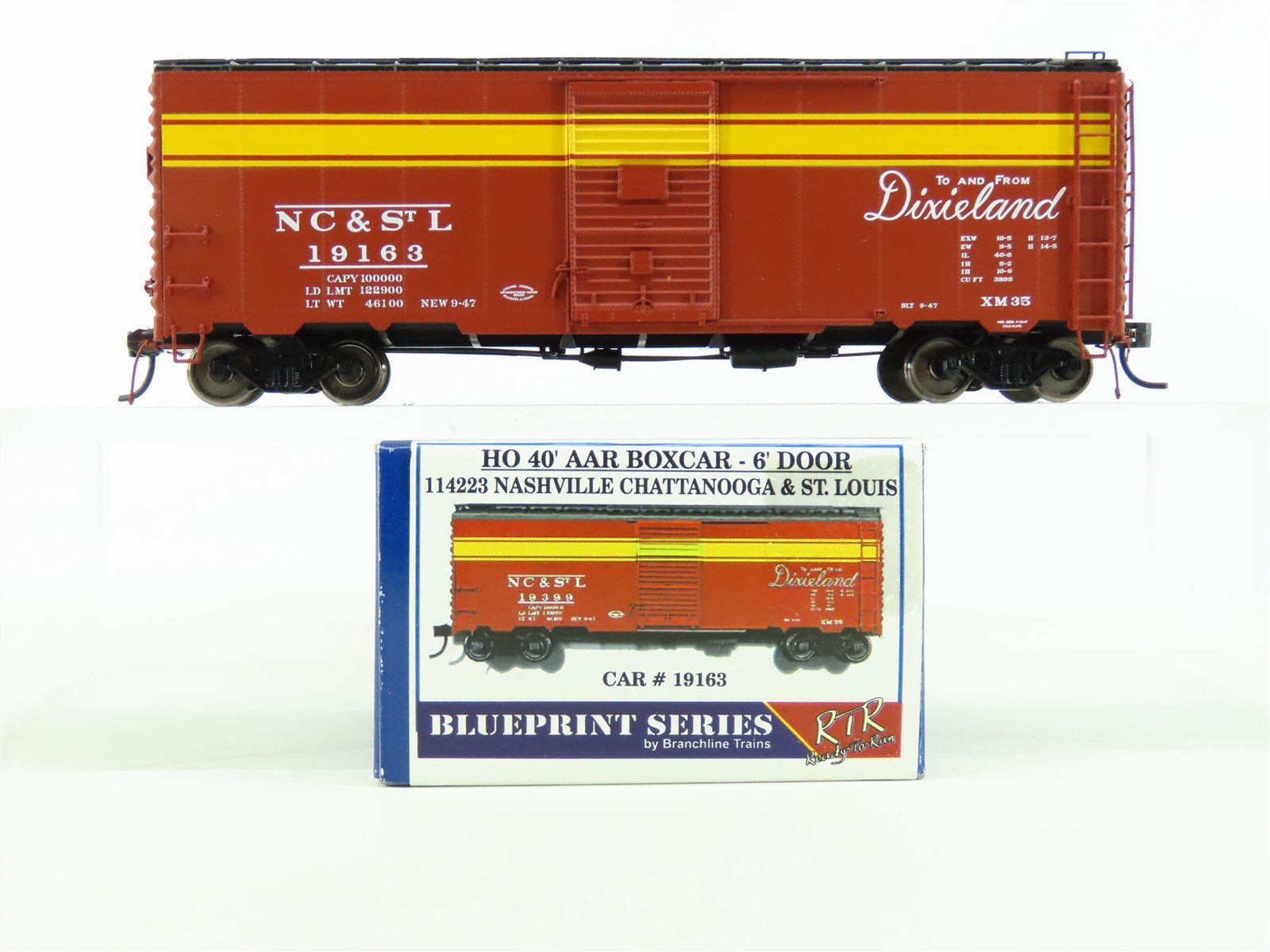 HO Branchline Blueprint Series #114223 NC&StL "Dixieland" 40' Box Car #19163