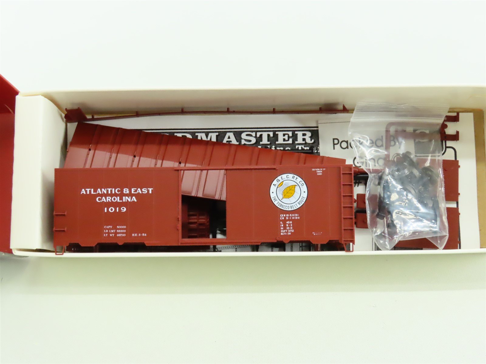 HO Branchline Yardmaster Kit #8001 Atlantic & East Carolina 40' Box Car #1019