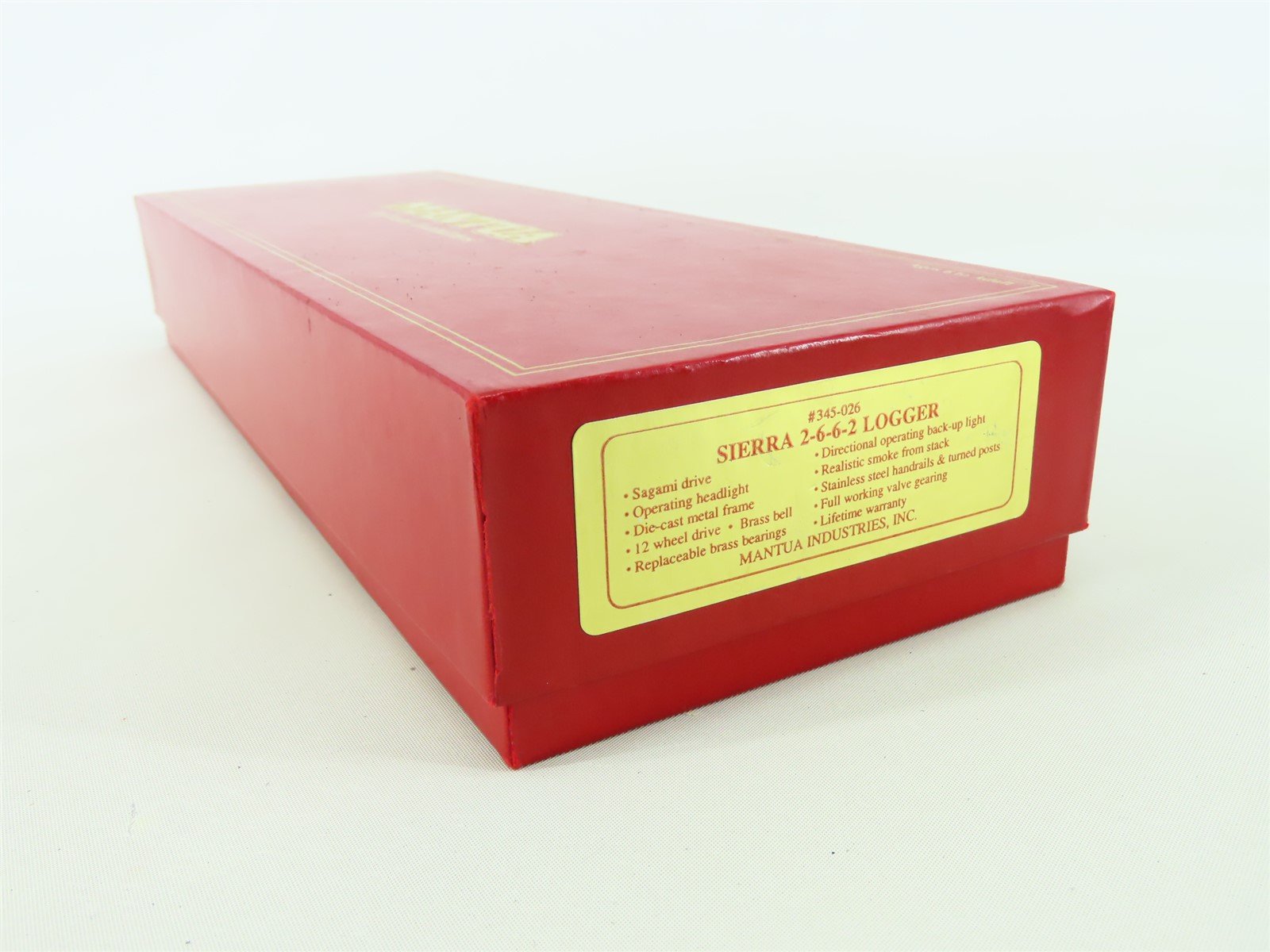 HO Scale Mantua 345-026 Sierra Railroad 2-6-6-2 Logger Steam Locomotive #38