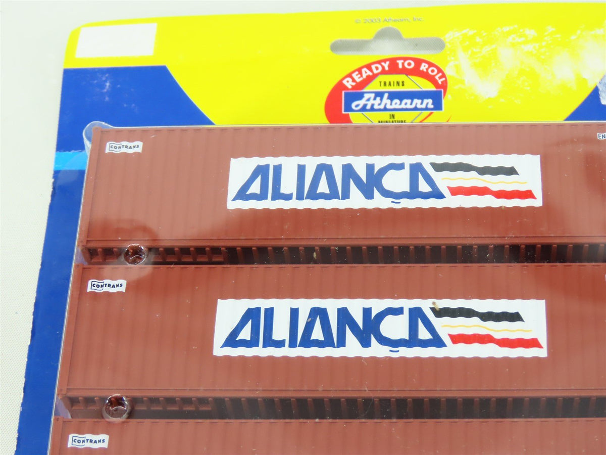HO 1/87 Scale Athearn 2811 ALIANCA 40&#39; Corrugated &quot;Dry Box&quot; Container 3-Pack