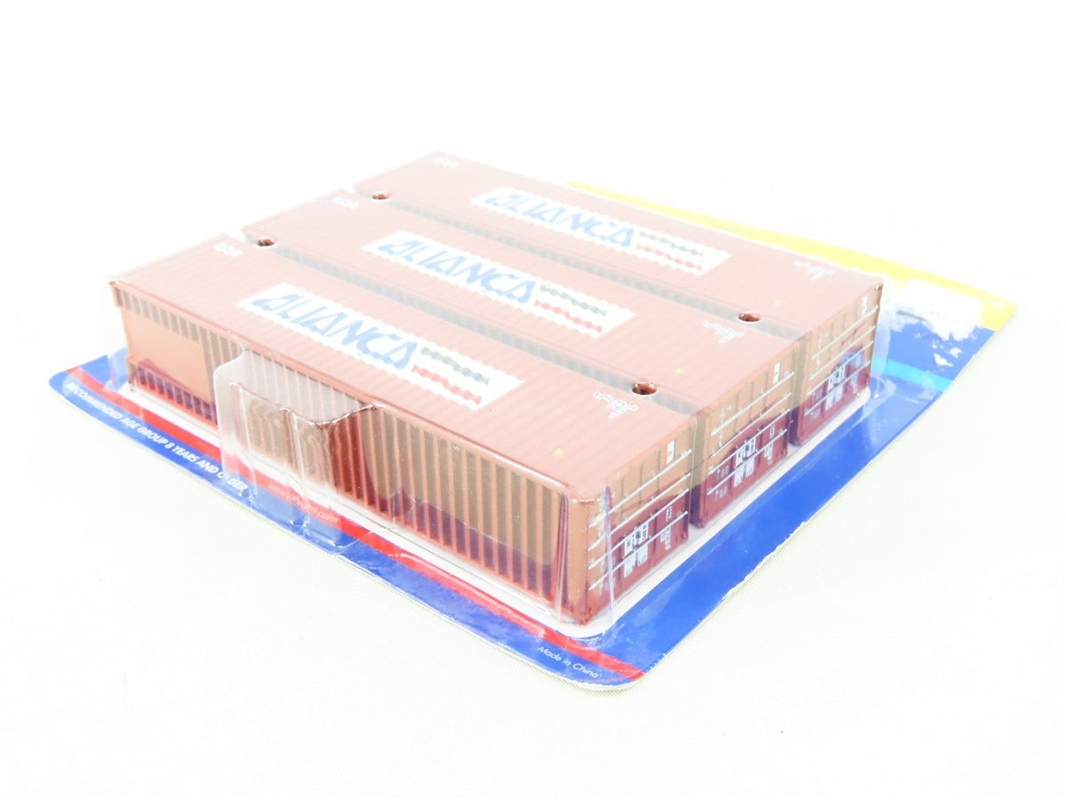 HO 1/87 Scale Athearn 2811 ALIANCA 40&#39; Corrugated &quot;Dry Box&quot; Container 3-Pack