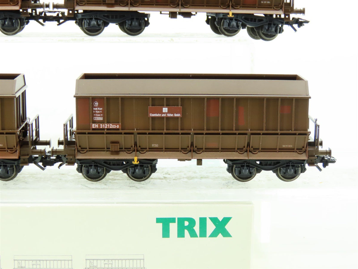 HO Trix 24003 &quot;Eisenbahn und Hafen Gmbh&quot; Ore Transport Cars w/Load 4-Unit Set