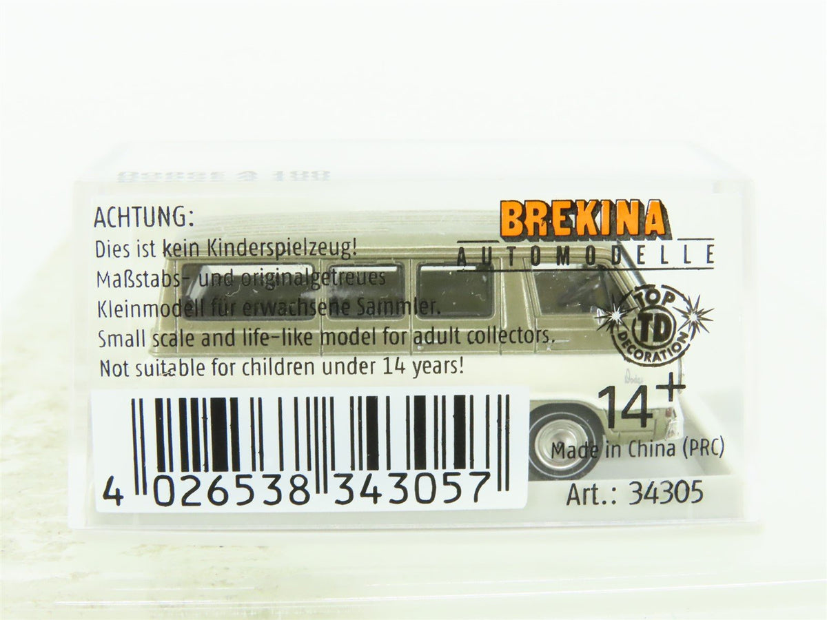 HO 1/87 Scale Brekina #34305 Dodge A100 Passenger Van - Grey/White