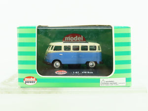 HO Scale Model Power Minis #19161 Volkswagen VW T1 Samba Bus - Blue/White