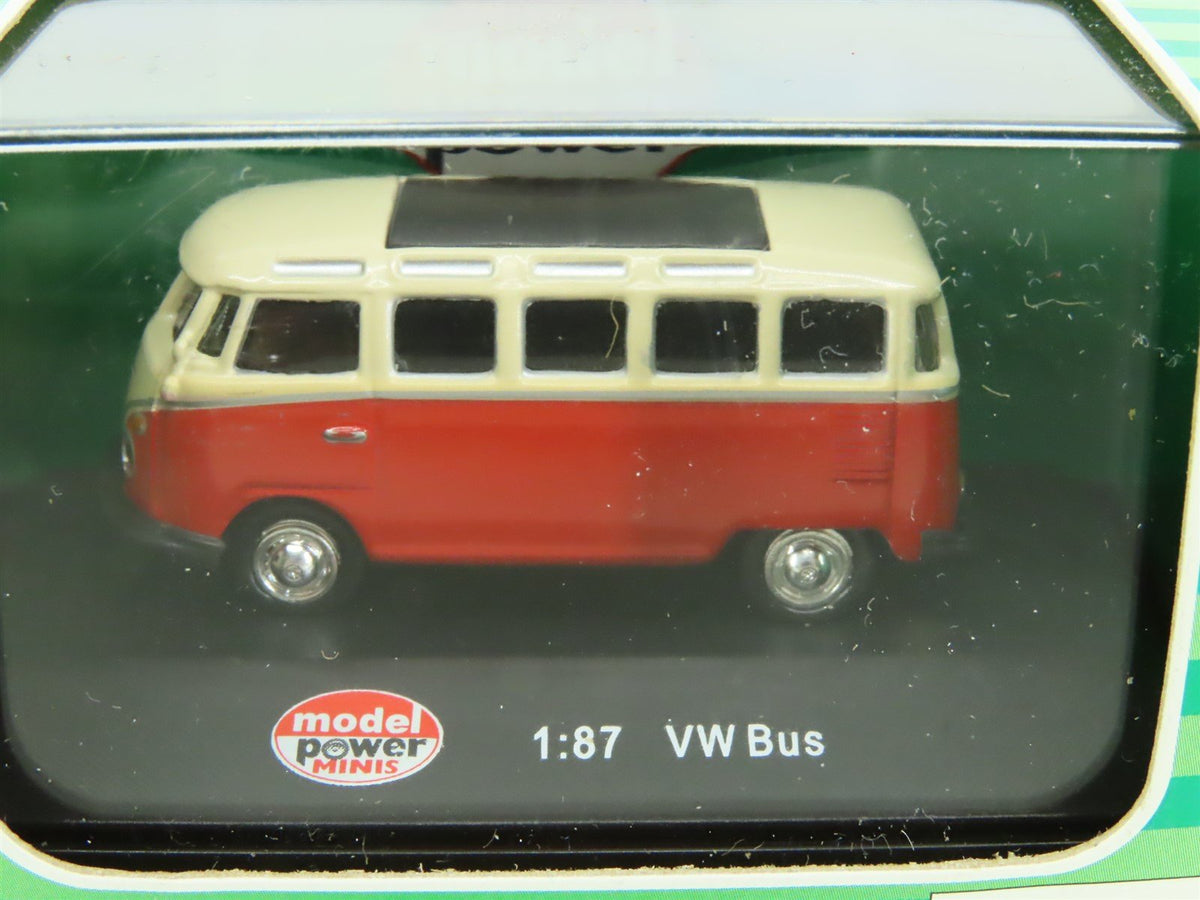 HO Scale Model Power Minis #19160 Volkswagen VW T1 Samba Bus - Red/White