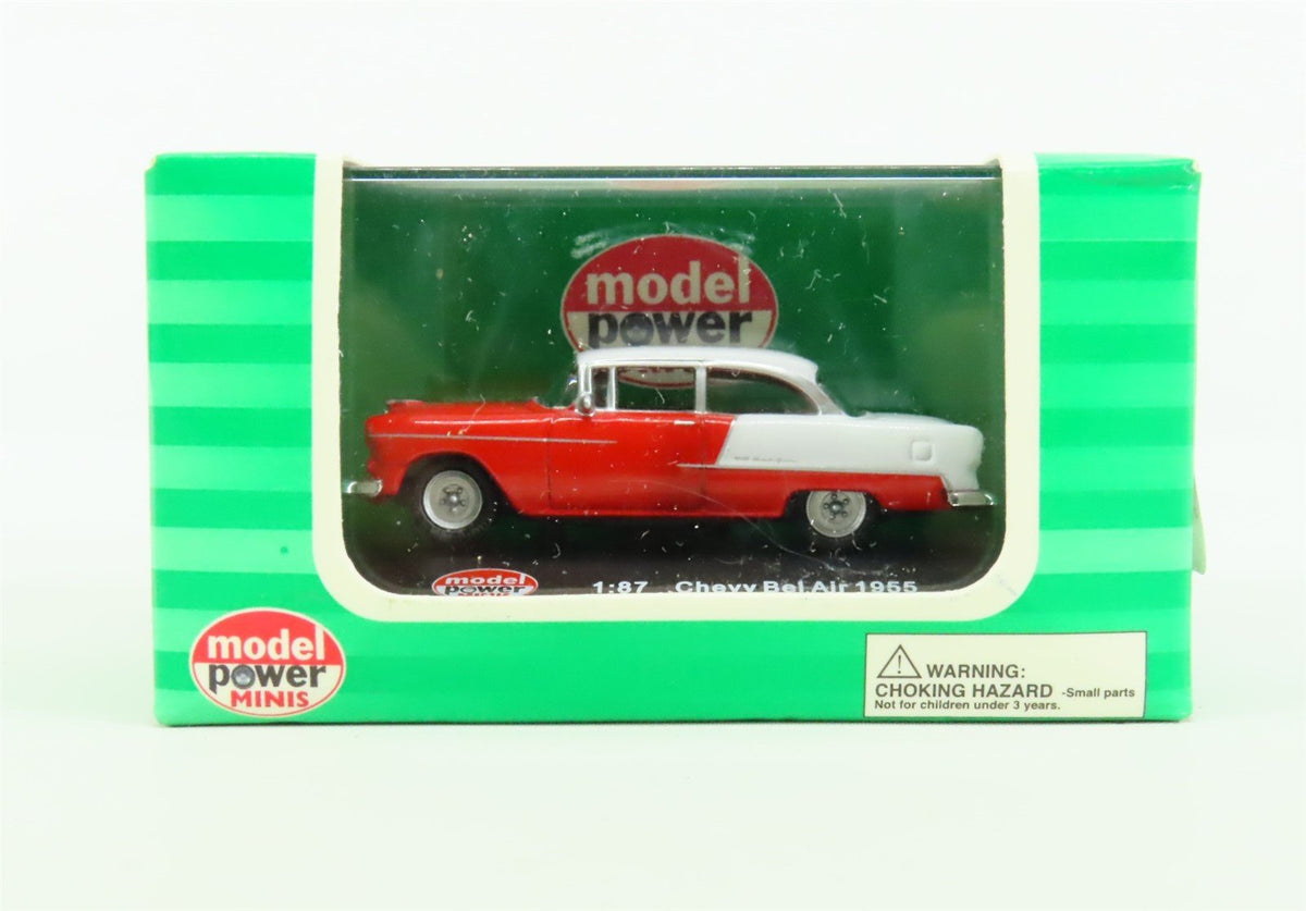 HO Scale Model Power Minis #19237 1955 Chevy Bel Air - Red/White