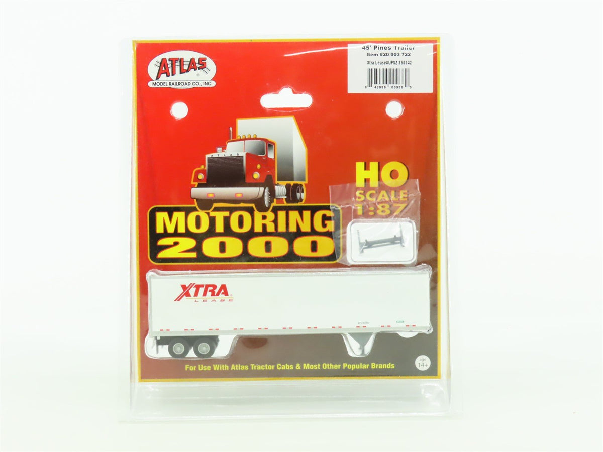 HO Scale Atlas Motoring 2000 #20003722 UPSZ Xtra Lease 45&#39; Pines Trailer #850042