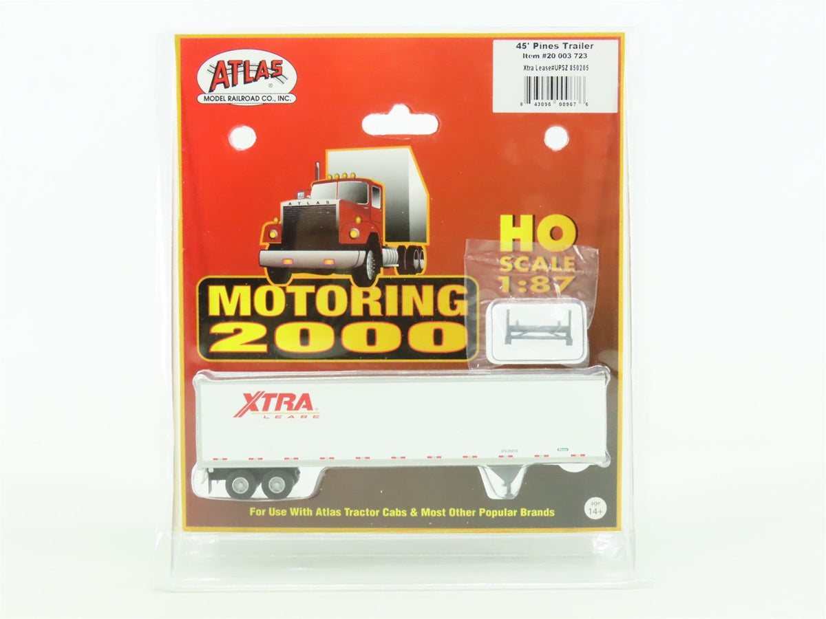 HO Scale Atlas Motoring 2000 #20003723 UPSZ Xtra Lease 45&#39; Pines Trailer #850205