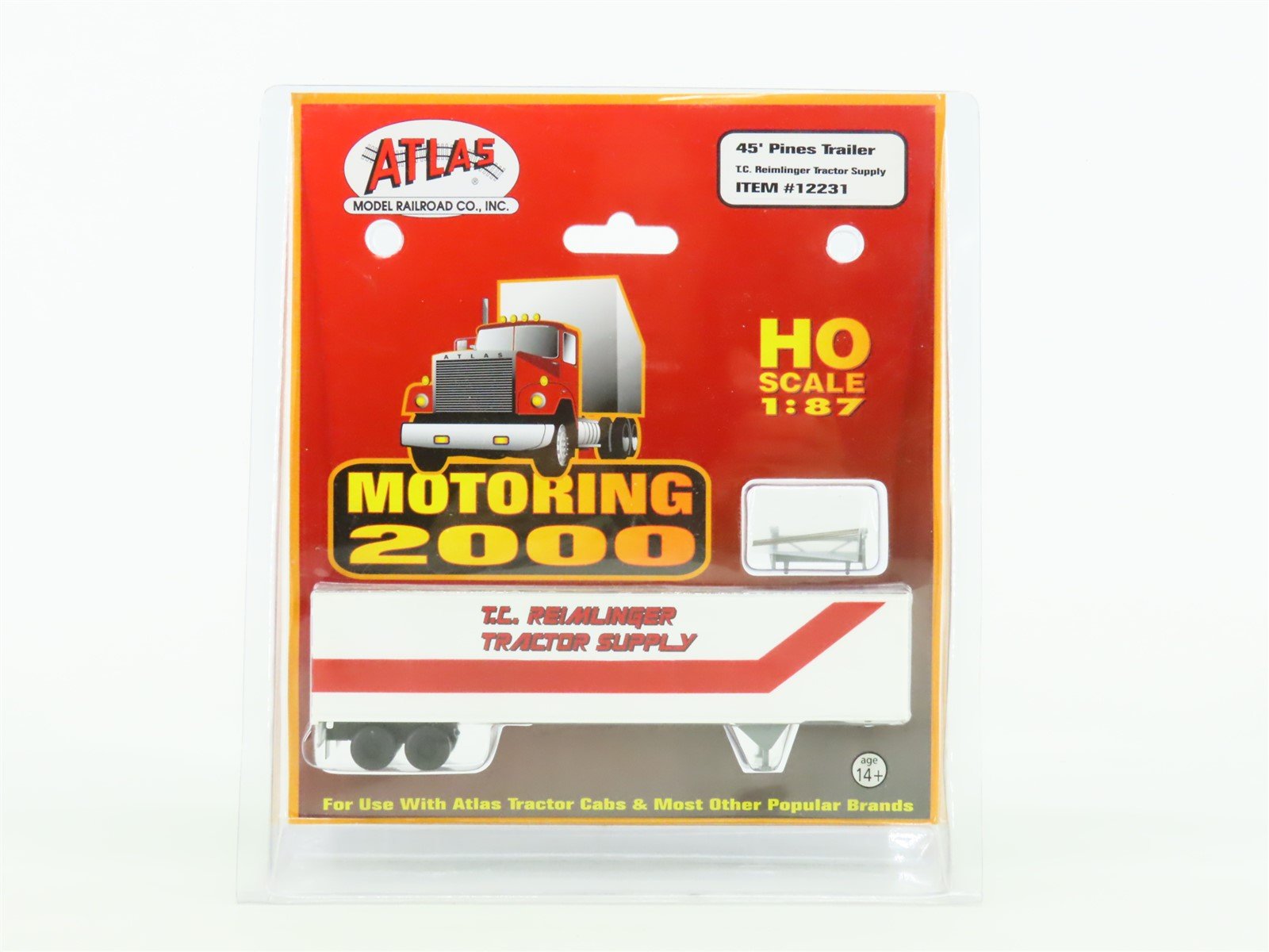 HO Atlas Motoring 2000 #12231 T.C. Reimlinger Tractor Supply 45' Pines Trailer