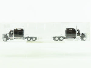 HO Scale Trucks N' Stuff #410654 Kenworth W900 Sleeper Cab - Black (2-Pack)