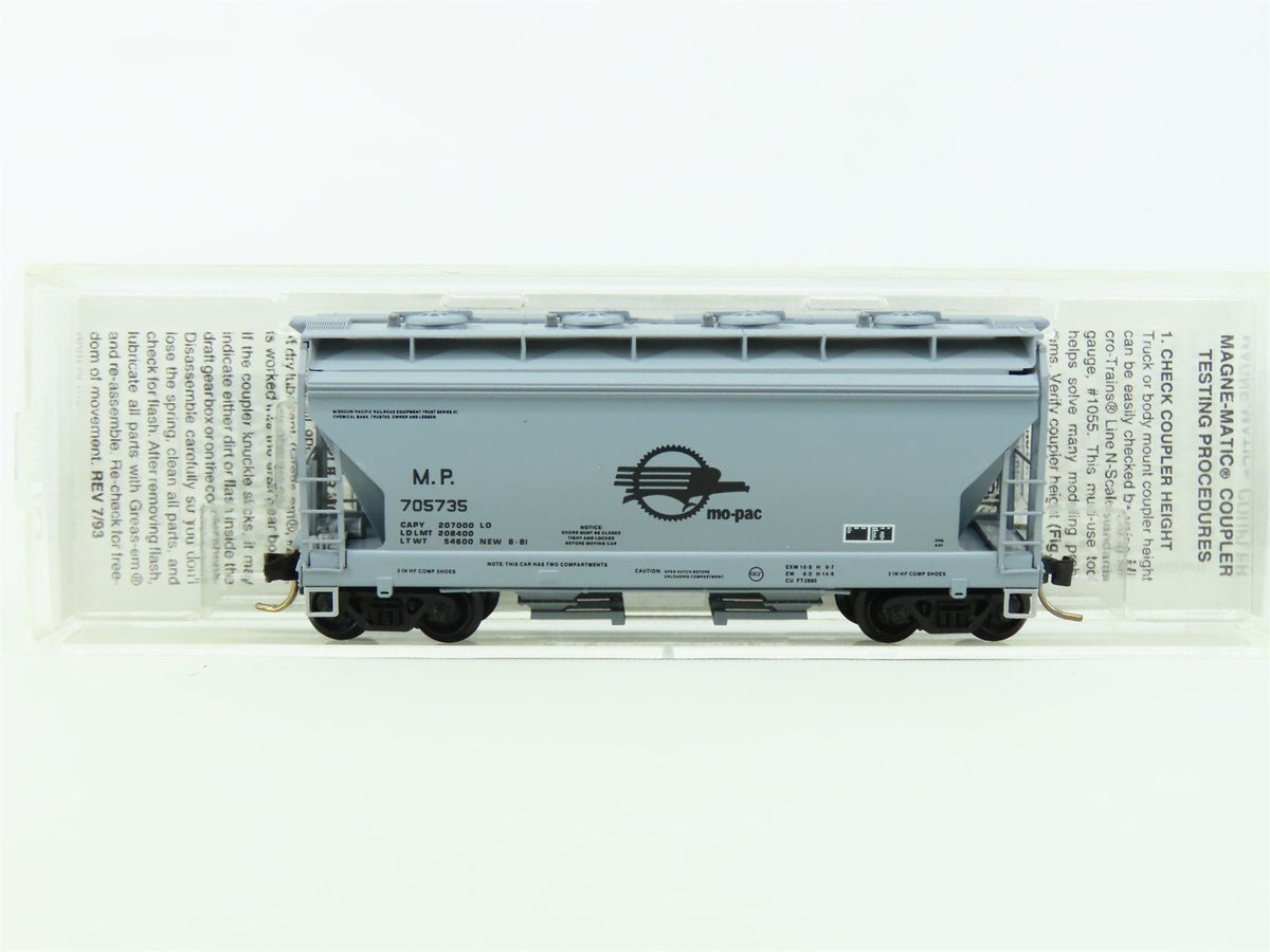 N Scale Micro-Train MTL 92030 MP Missouri Pacific &quot;MO-PAC&quot; 2-Bay Hopper #705735