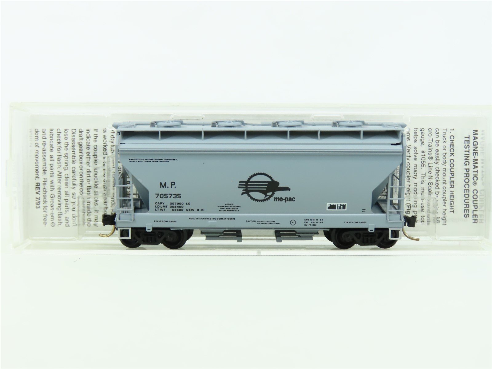 N Scale Micro-Train MTL 92030 MP Missouri Pacific "MO-PAC" 2-Bay Hopper #705735