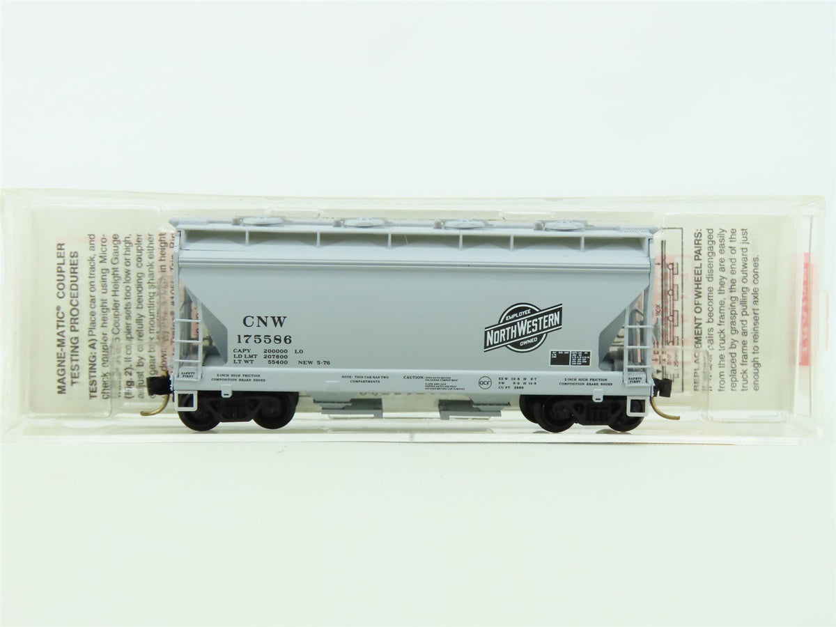 N Scale Micro-Train MTL 92090 CNW Chicago &amp; North Western 2-Bay Hopper #175586