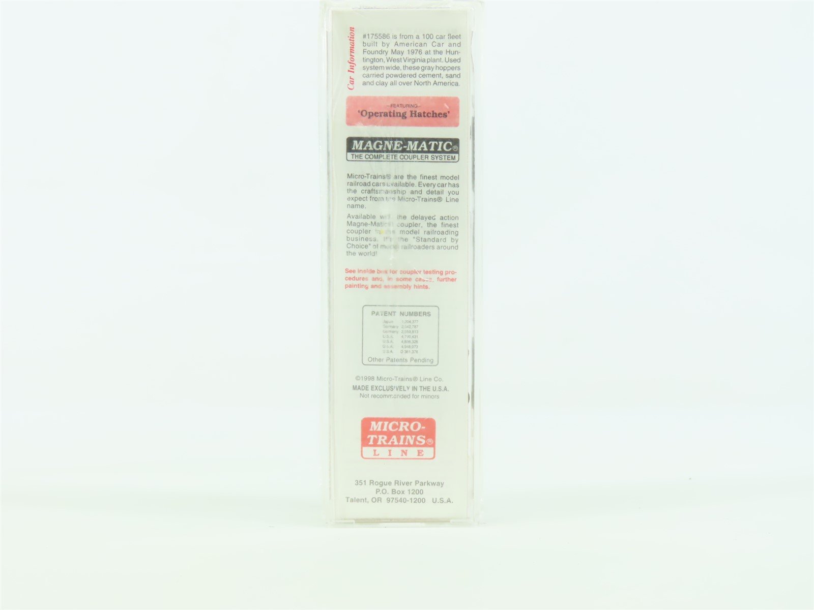 N Scale Micro-Train MTL 92090 CNW Chicago & North Western 2-Bay Hopper #175586