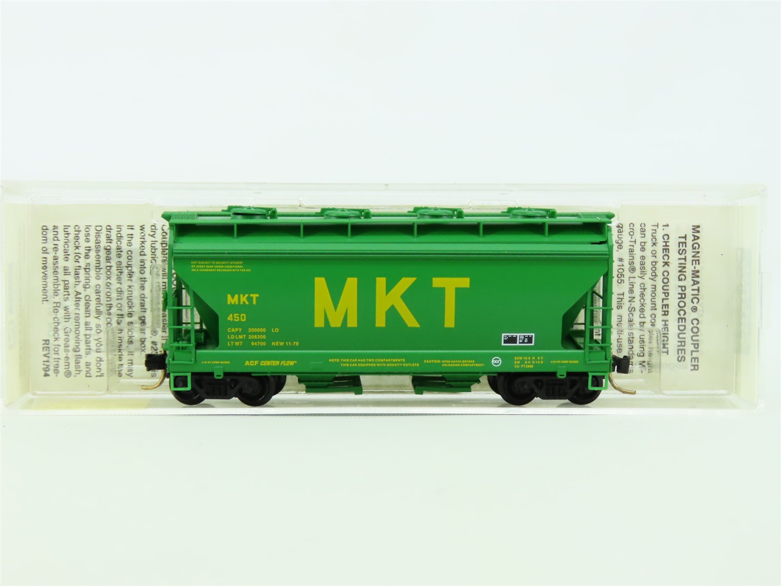 N Scale Micro-Train MTL 92040 MKT Missouri-Kansas-Texas 2-Bay Hopper #450