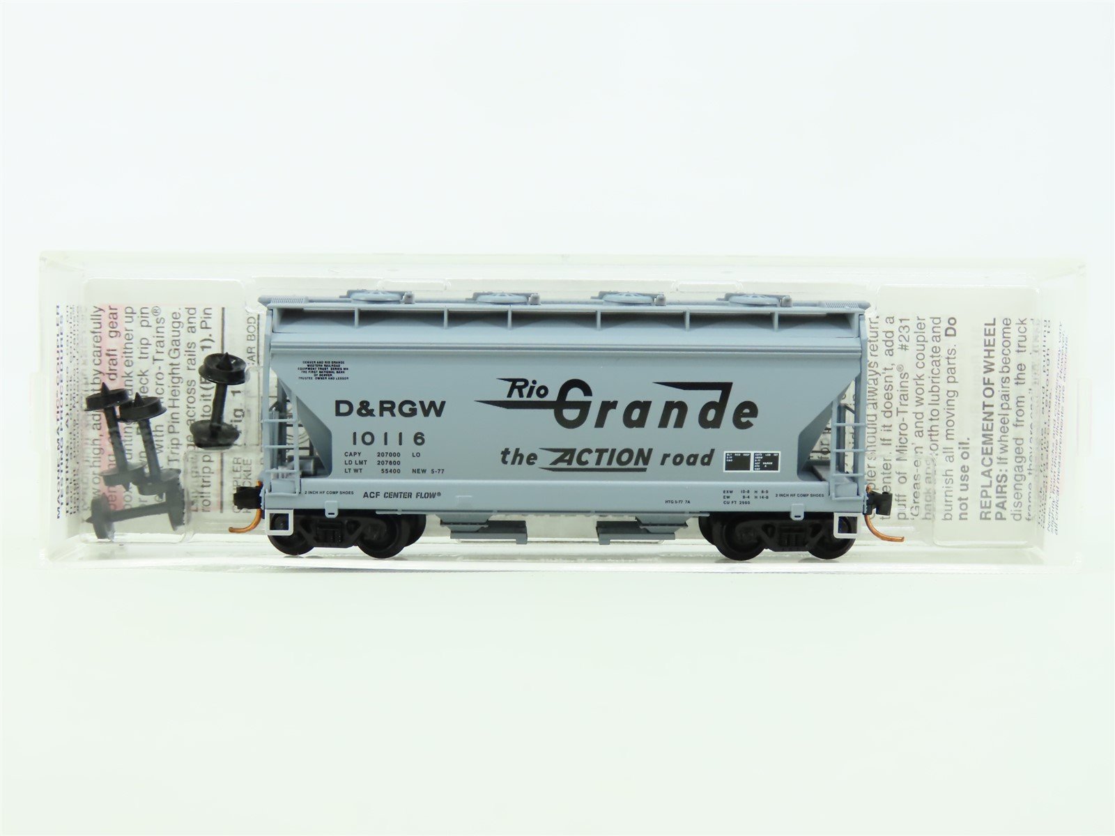 N Scale Micro-Train MTL 092 00 020 D&RGW The Action Road 2-Bay ACF Hopper #10116