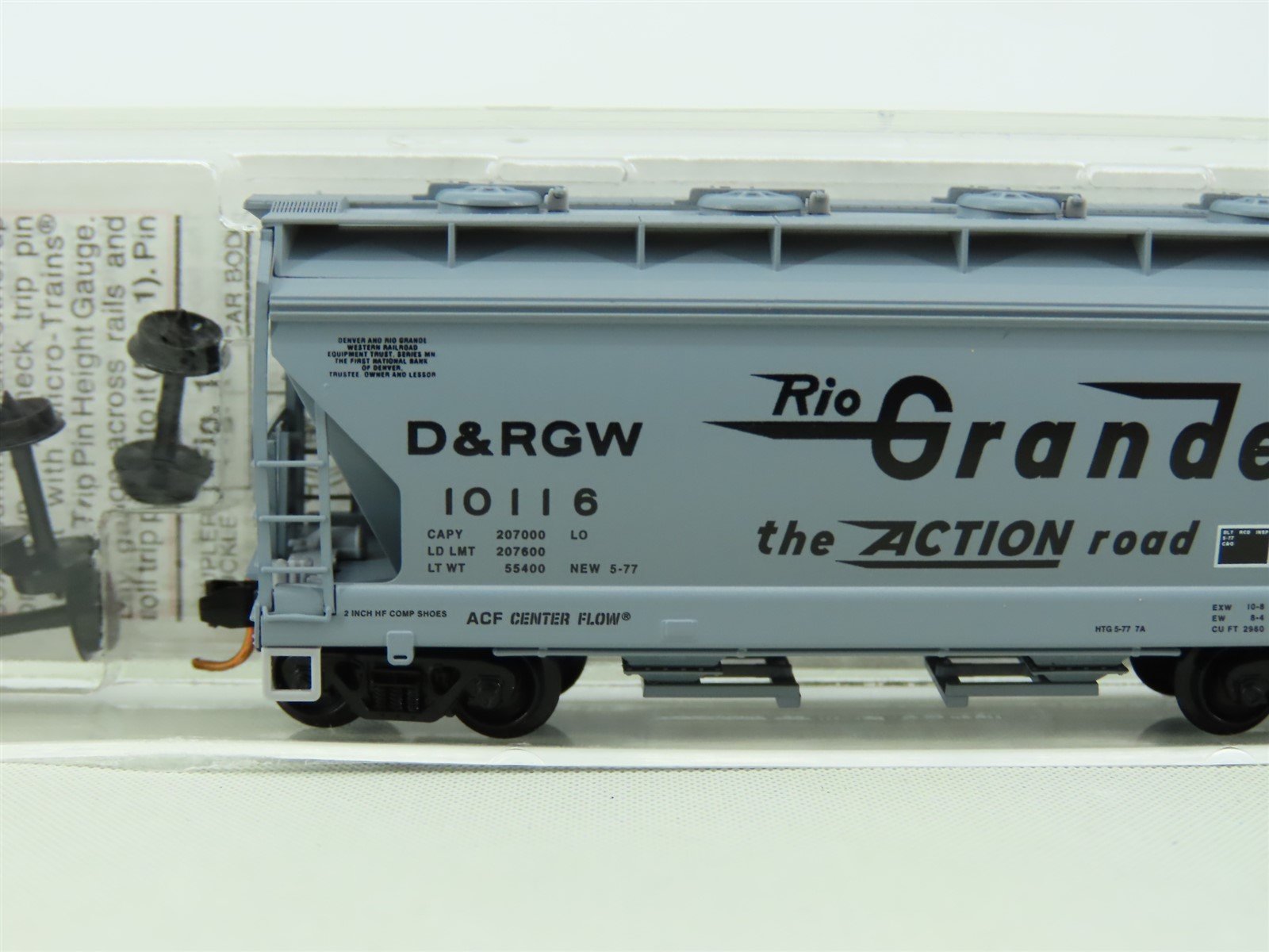 N Scale Micro-Train MTL 092 00 020 D&RGW The Action Road 2-Bay ACF Hopper #10116