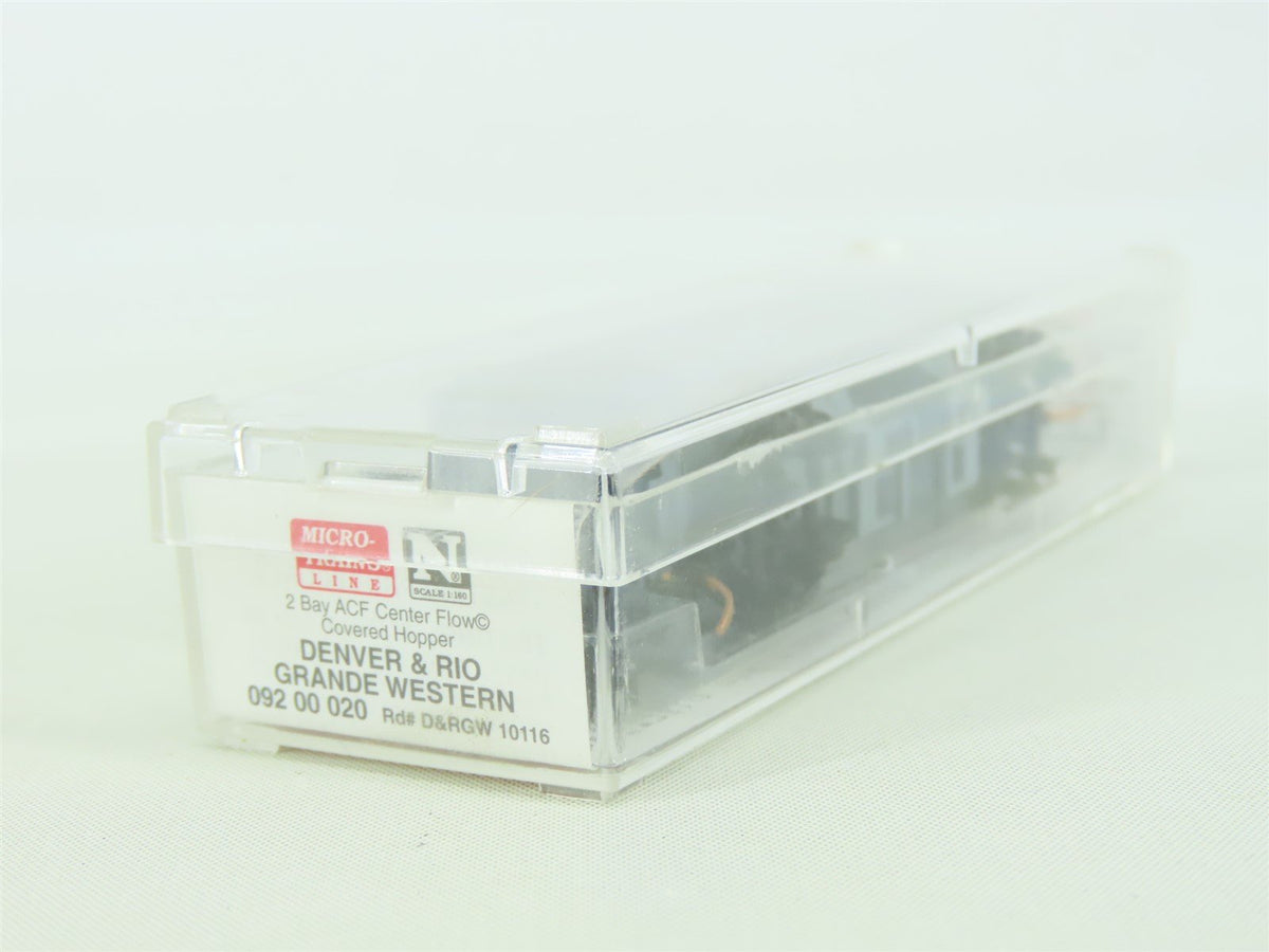 N Scale Micro-Train MTL 092 00 020 D&amp;RGW The Action Road 2-Bay ACF Hopper #10116