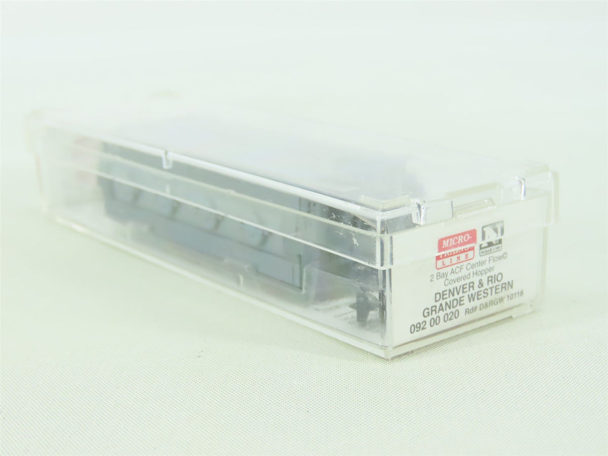 N Scale Micro-Train MTL 092 00 020 D&amp;RGW The Action Road 2-Bay ACF Hopper #10116