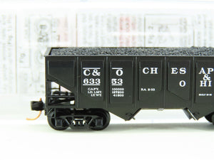 N Scale Micro-Train MTL 08500040 C&O 2-Bay Hopper #63353 w/ Coal Load