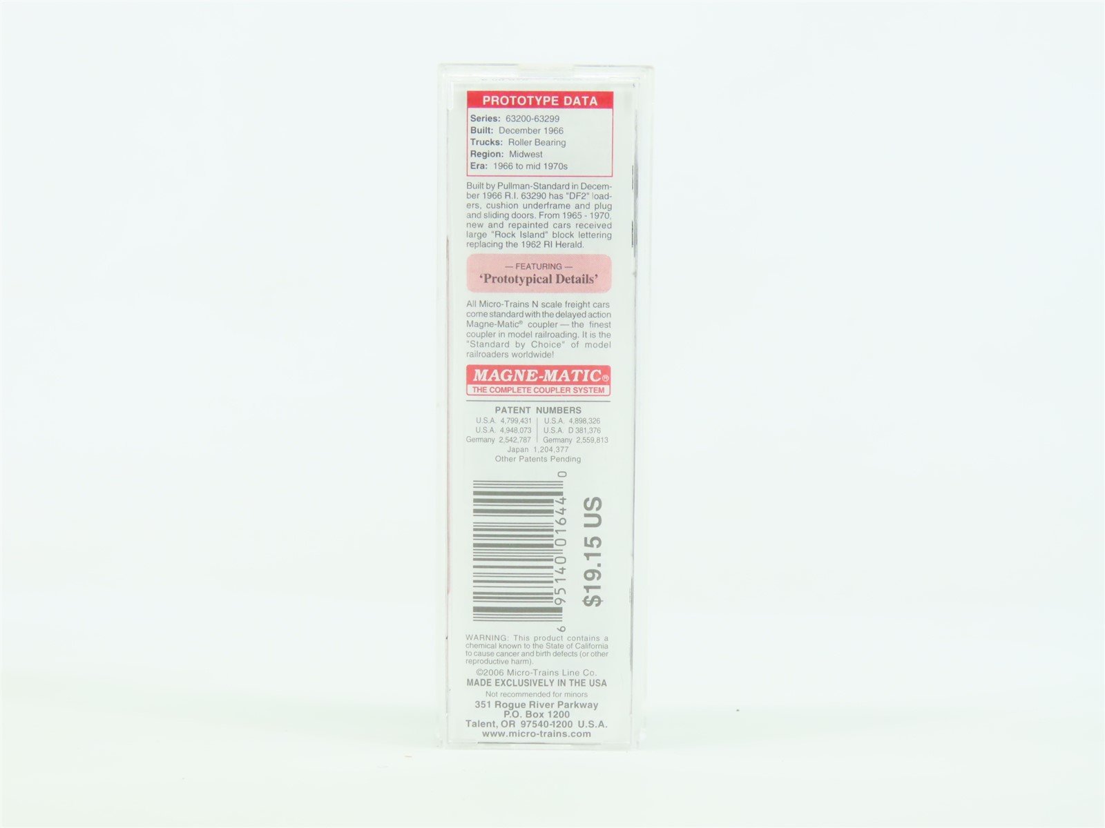 N Scale Micro-Train MTL 076 00 070 RI Rock Island 50' Box Car #63290