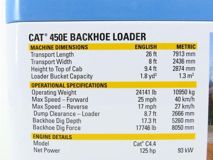 HO 1/87 Scale Diecast Masters #85263 Cat 450E Backhoe Loader