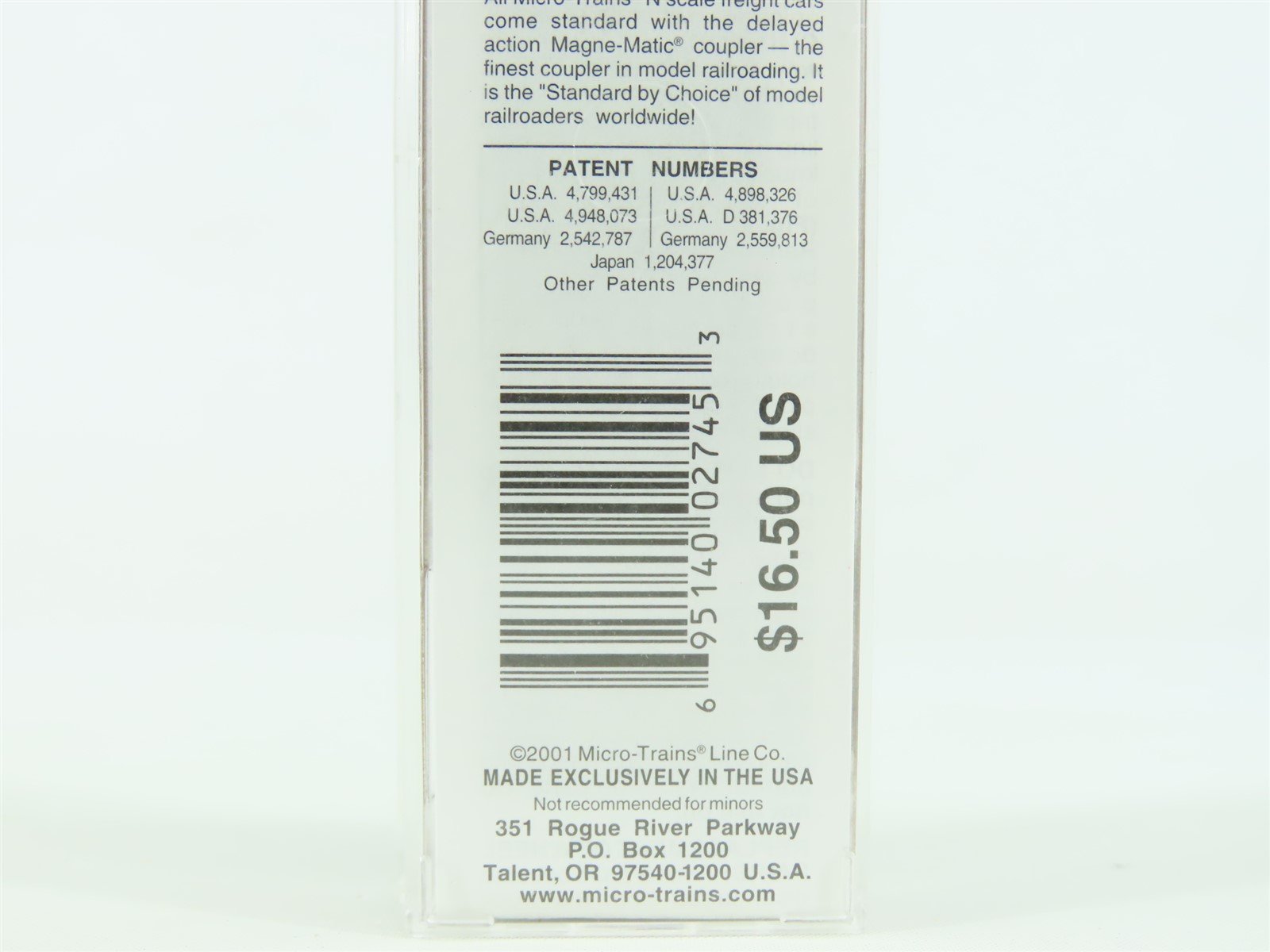 N Scale Micro-Train MTL 76040 UP Union Pacific 50' Box Car #170456