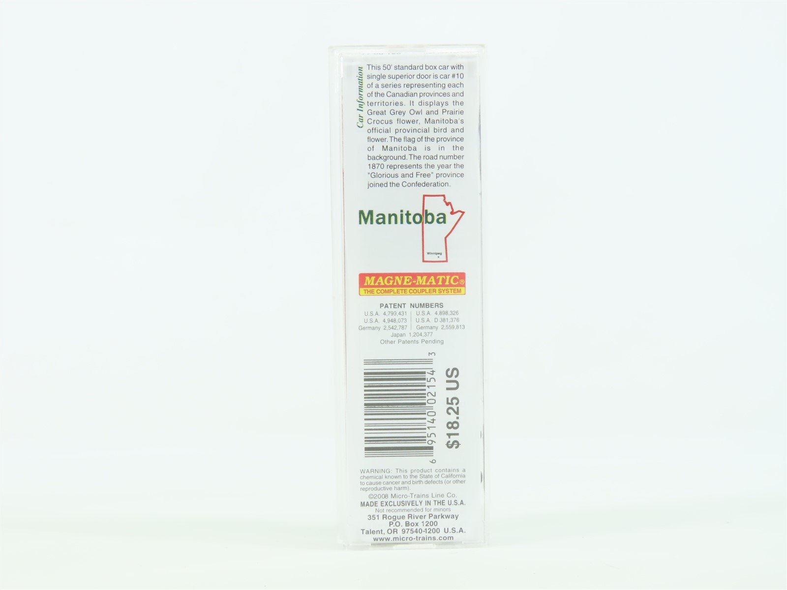 N Scale Micro-Train MTL 077 00 160 MB Manitoba Provincial Box Car #1870