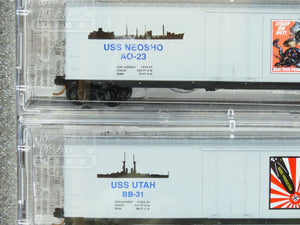 N Micro-Trains MTL 99321060 Battleship Row Pearl Harbor Box Car Set #2 w/ COA