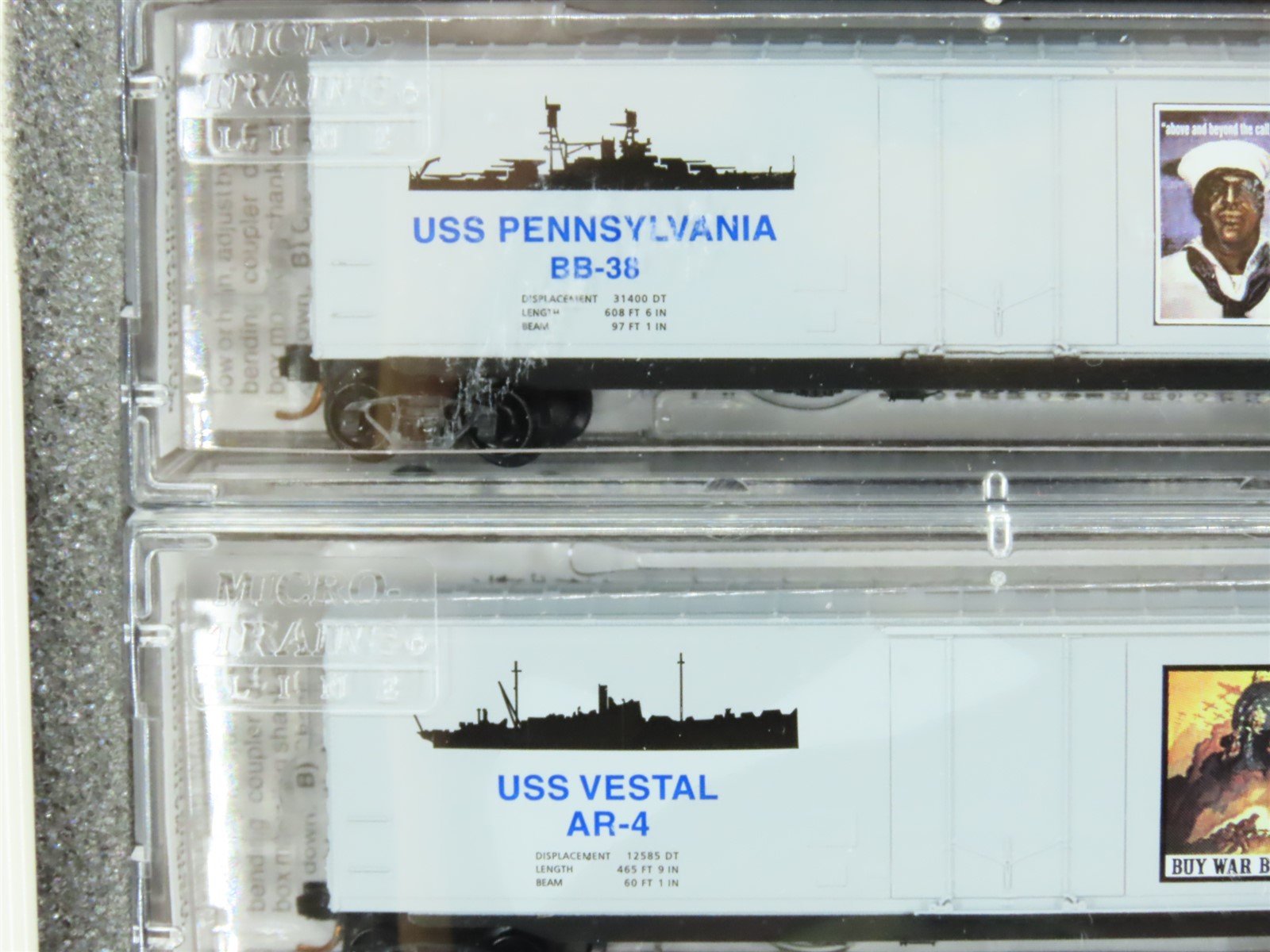 N Micro-Trains MTL 99321060 Battleship Row Pearl Harbor Box Car Set #2 w/ COA
