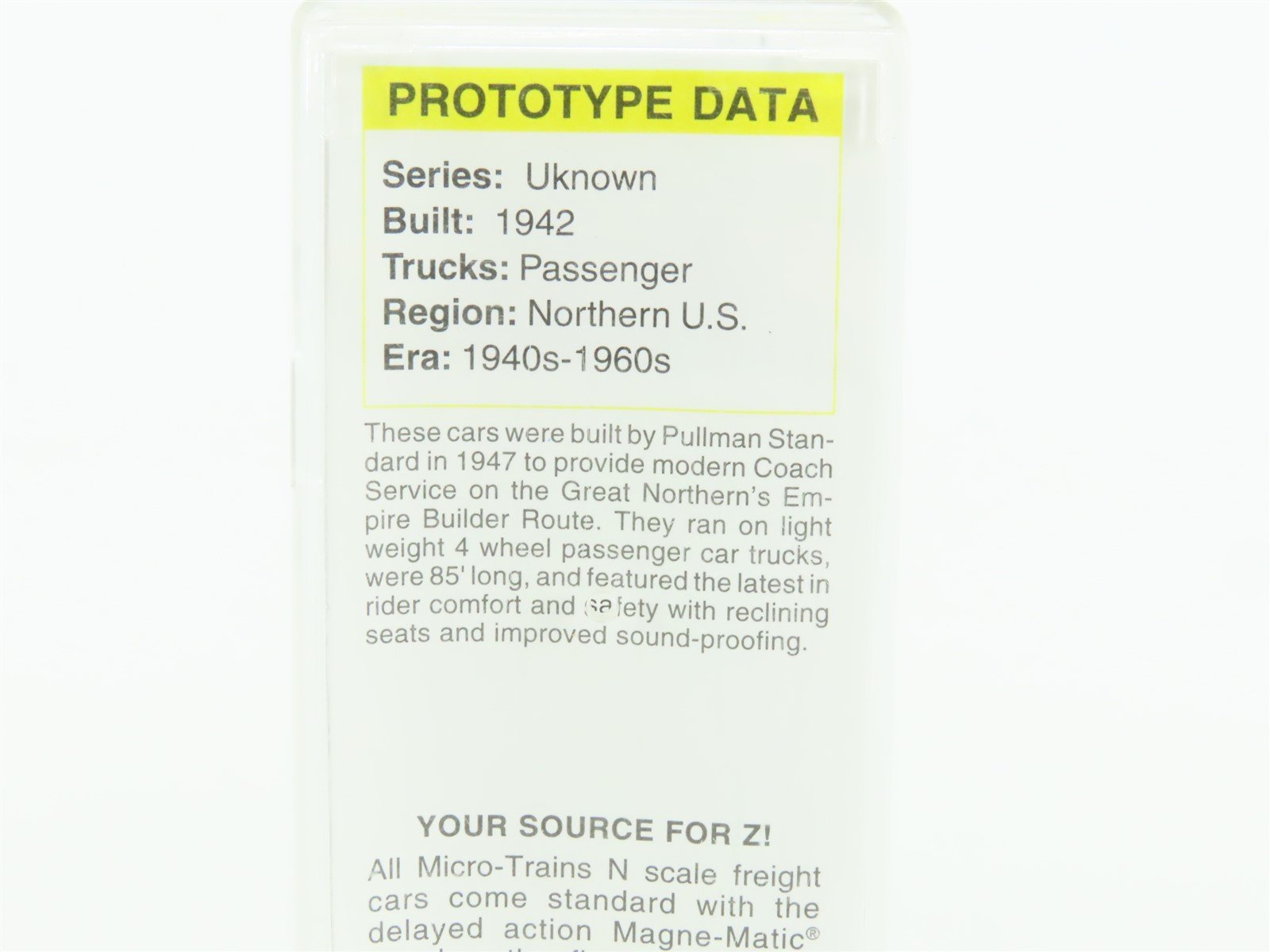 Z Scale Micro-Trains MTL #55200030 GN Empire Builder Coach Passenger w/ Decals