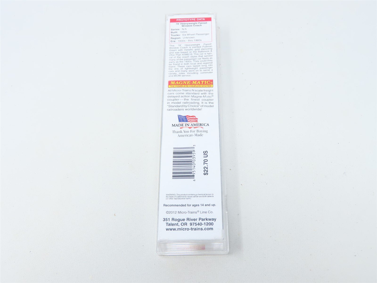 N Scale Micro-Trains MTL #14500020 GN Great Northern 78' Coach Passenger