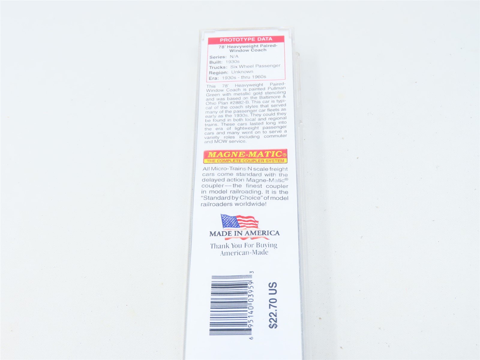 N Scale Micro-Trains MTL #14500020 GN Great Northern 78' Coach Passenger