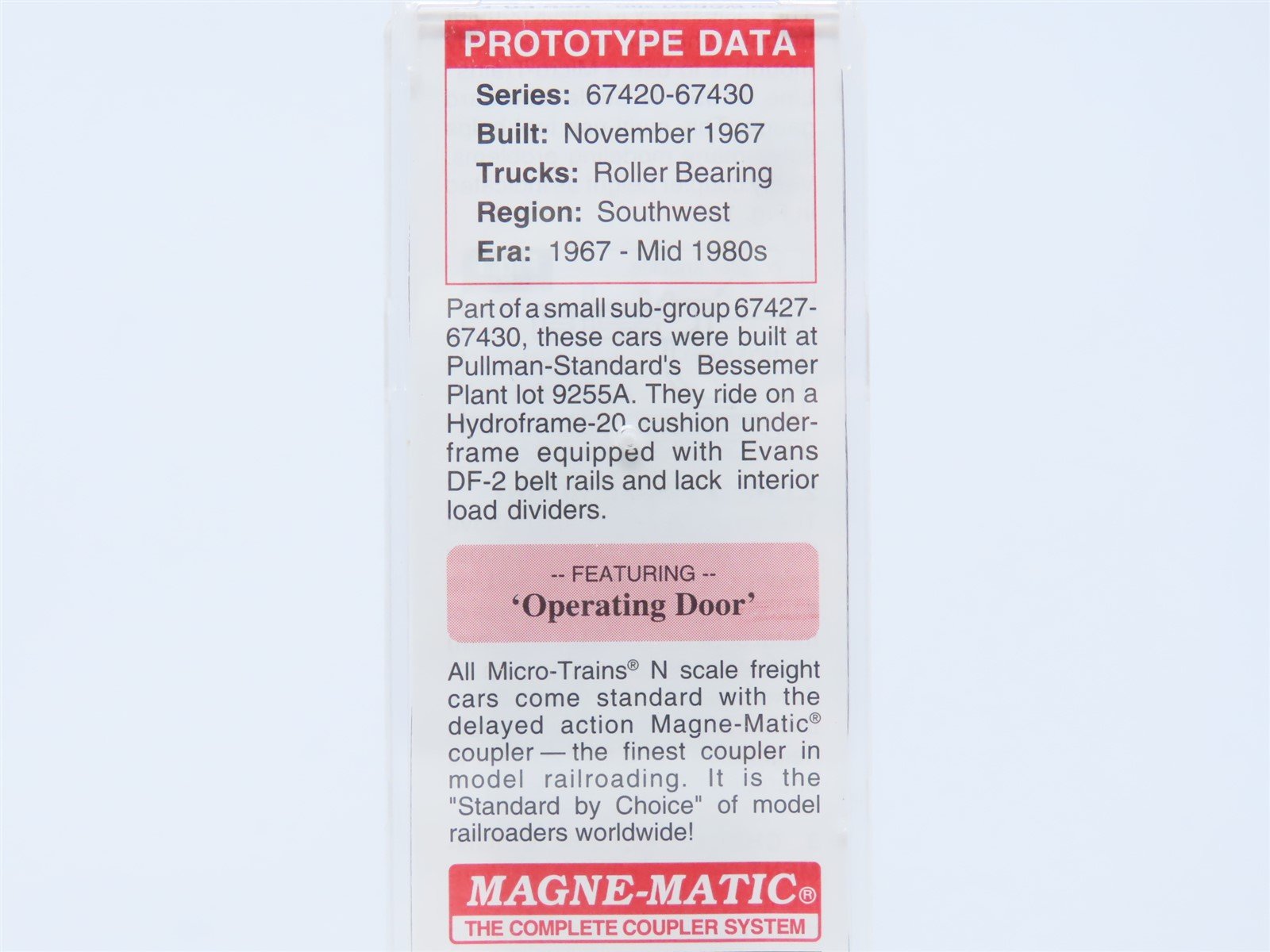 N Scale Micro-Train MTL 101 00 030 D&RGW Rio Grande Western Cube Box Car #67429