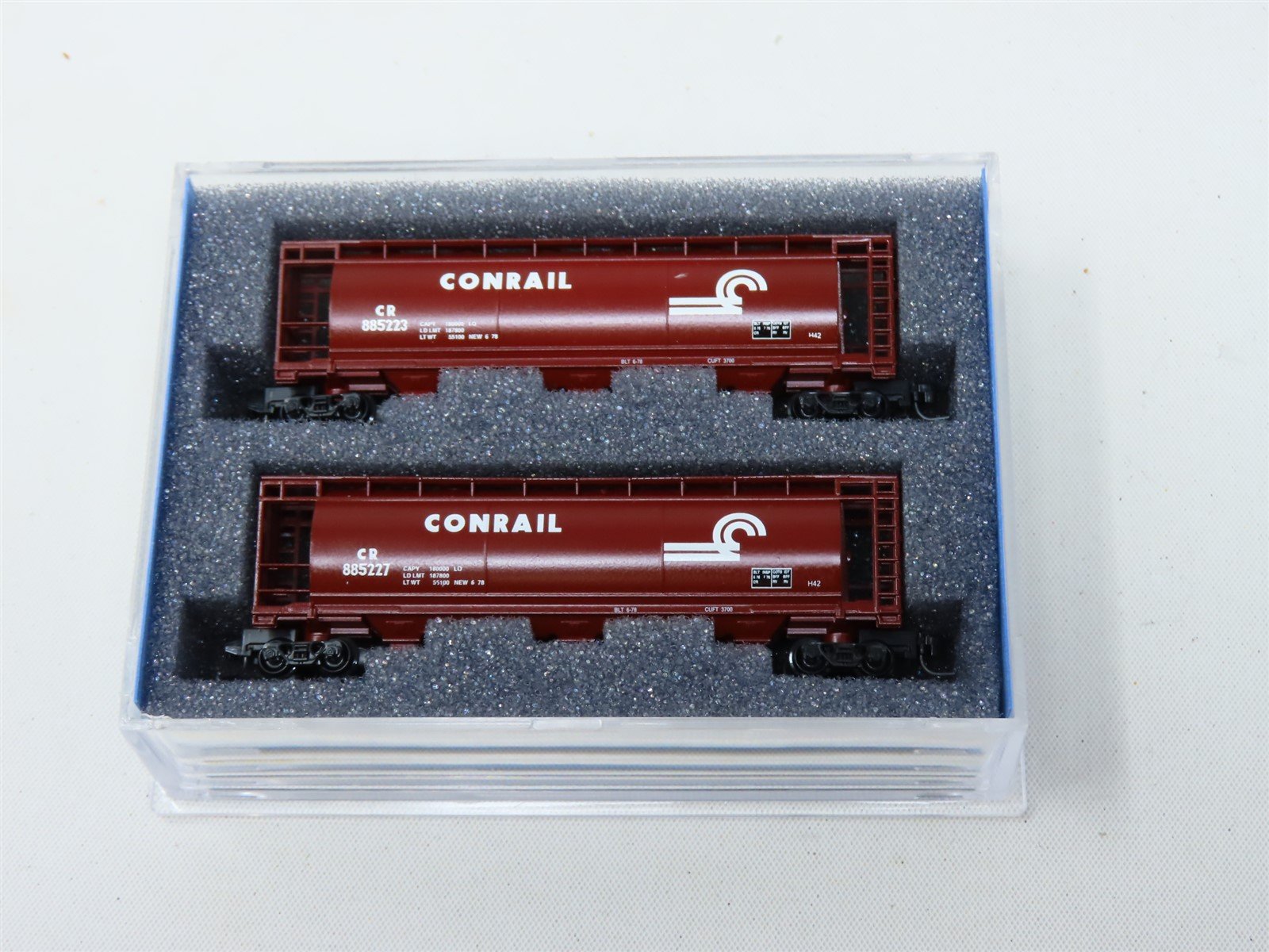 Z Scale FULL THROTTLE WDW1024 CR Conrail 51' 3-Bay Cylindrical Hopper - Set #1