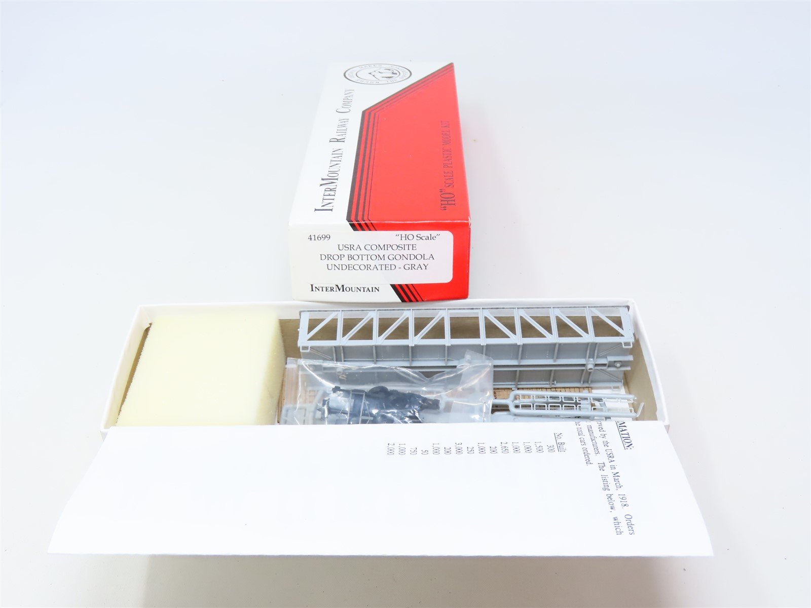 HO InterMountain Kit #41699 Gray Undecorated USRA Composite Drop Bottom Gondola