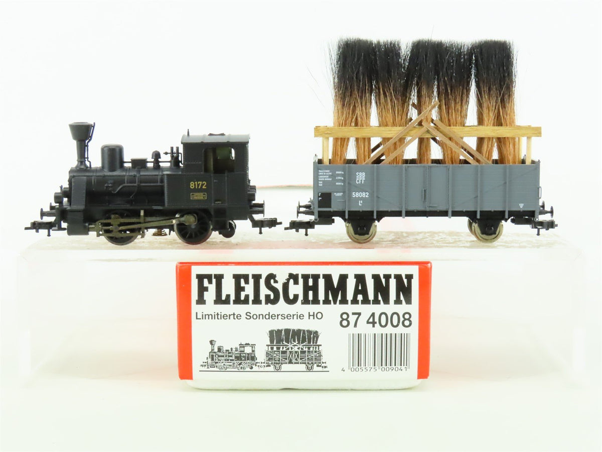 HO Fleischmann 874008 SBB CFF Gotthard Railway Steam 0-4-0T Tunnel Cleaner Train