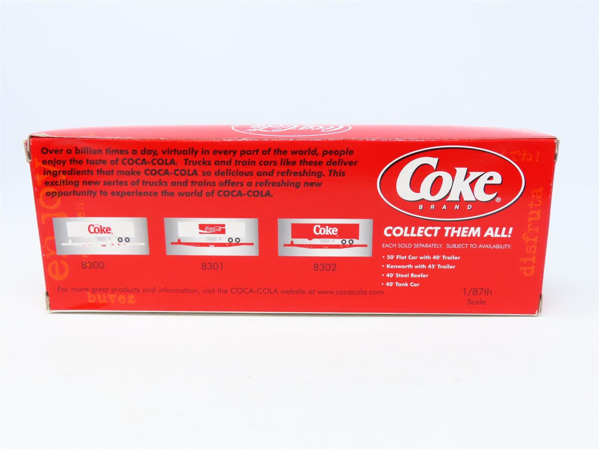 HO Athearn #8301 CCCX Coca-Cola &quot;Enjoy Coke&quot; 50&#39; Flat Car w/ 40&#39; Trailer #839