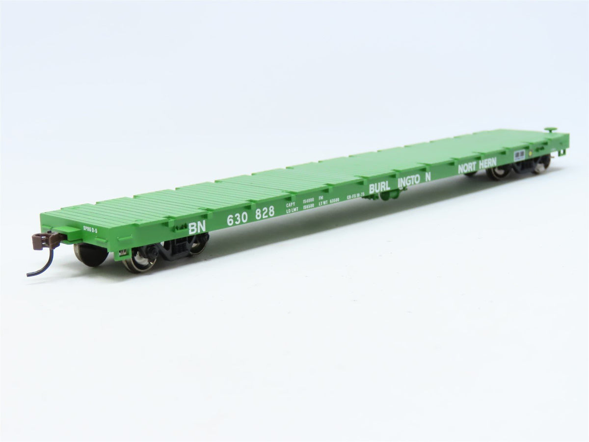 HO Scale Athearn #92674 BN Burlington Northern 60&#39; Flat Car #630828