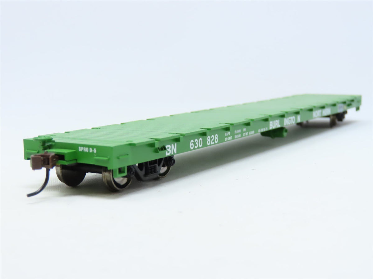 HO Scale Athearn #92674 BN Burlington Northern 60&#39; Flat Car #630828