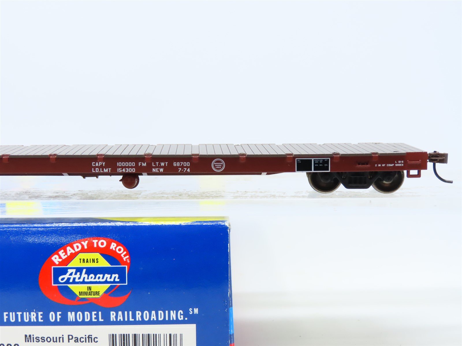 HO Scale Athearn #92680 MP Missouri Pacific 60' Flat Car #819807