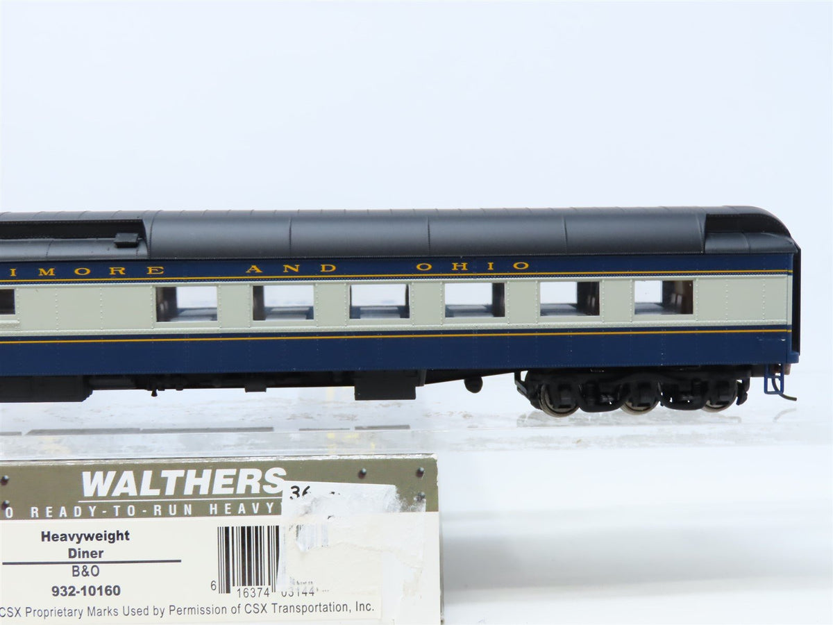 HO Scale Walthers #932-10160 B&amp;O Baltimore &amp; Ohio Heavyweight Diner Passenger