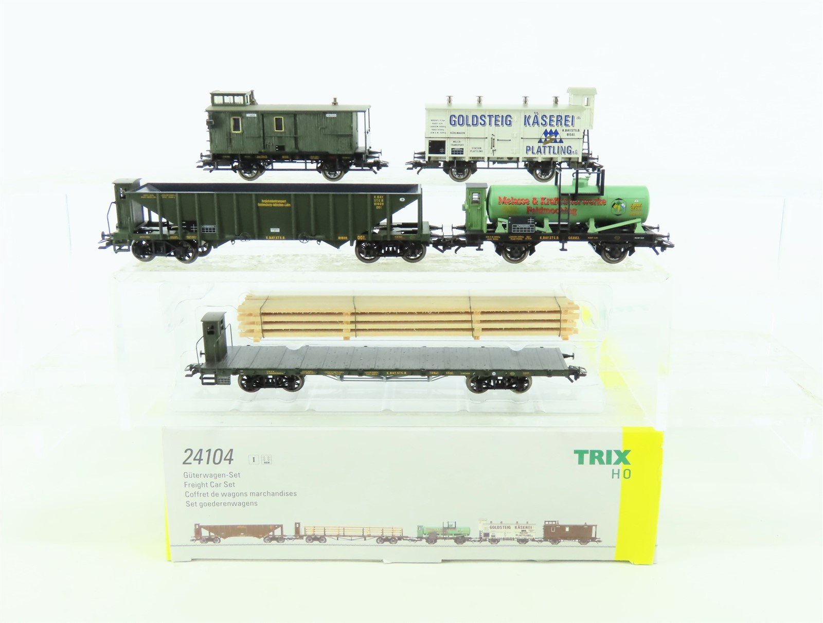 HO Scale Trix 24104 K.Bay.Sts.B. Royal Bavarian Era I Freight Cars 5-Pack