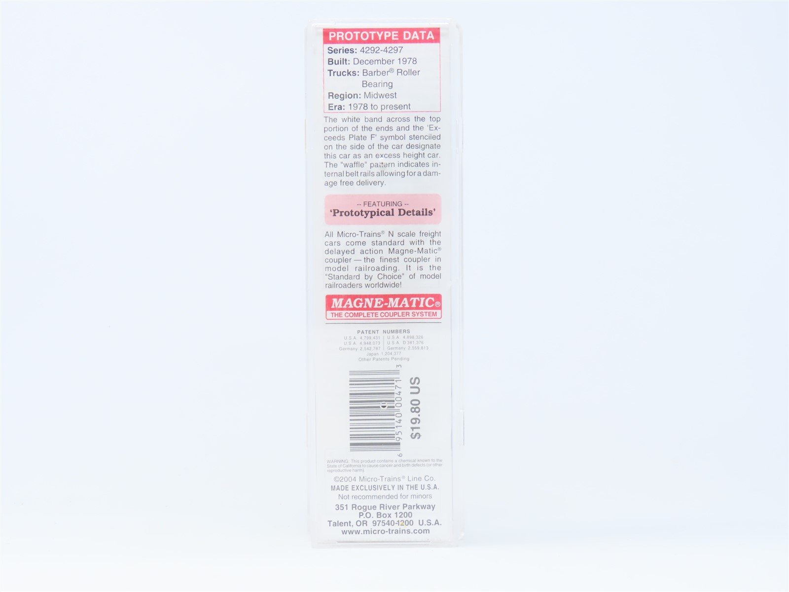 N Scale Micro-Trains MTL 103040 MILW Milwaukee Road Waffle Side 60' Boxcar #4292