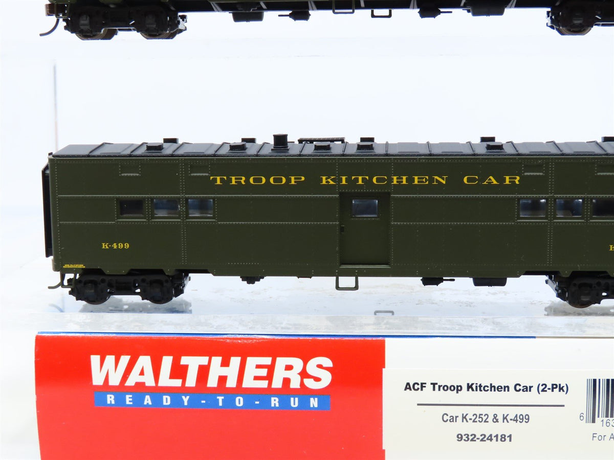 HO Scale Walthers #932-24181 ACF Troop Kitchen Passenger Car 2-Pack