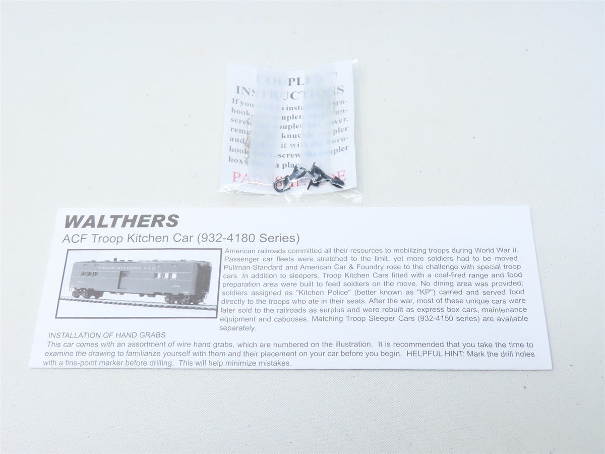 HO Scale Walthers #932-24181 ACF Troop Kitchen Passenger Car 2-Pack